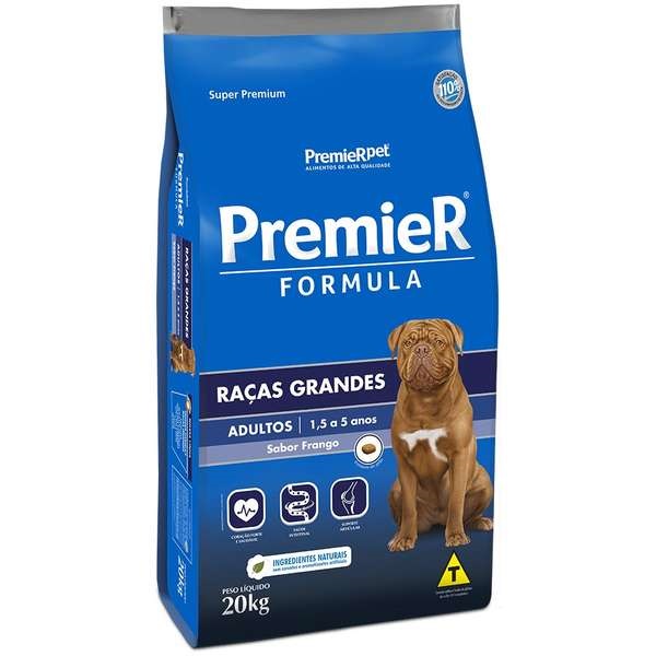 PREMIER FORMULA ADULTO RAAS GRANDES FRANGO 20KG 317,00