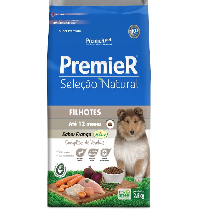 PREMIER FILHOTE SELEO NATURAL RAAS PEQUENAS KORIN 2,5KG 96,90