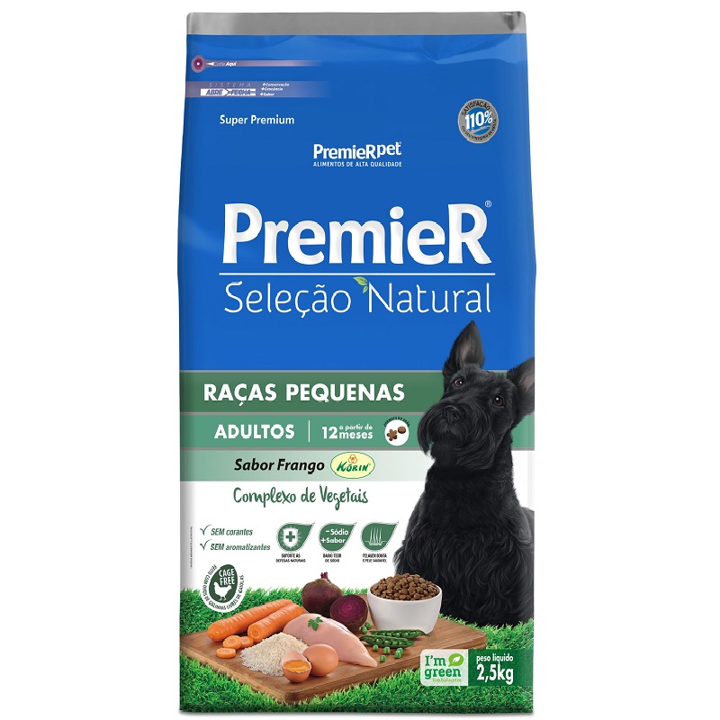 PREMIER ADULTO SELEO NATURAL RAAS PEQUENAS KORIN 2,5KG 92,90