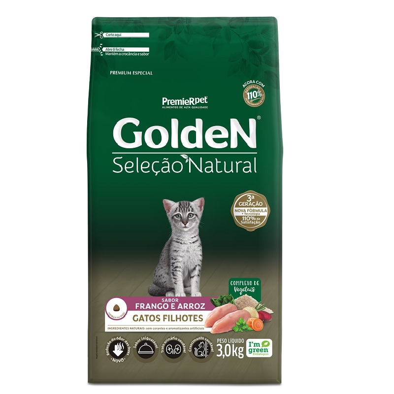 GOLDEN GATOS FILHOTES SELEO NATURAL 3KG 72,90