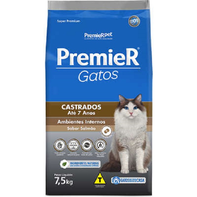 PREMIER GATO CASTRADO  AT 7 ANOS FRANGO 7,5KG 149,90