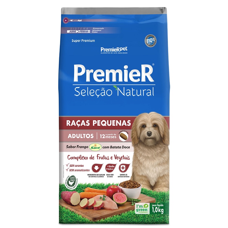 PREMIER ADULTO SELEO NATURAL RAAS PEQUENAS BATATA DOCE 1KG 42,90