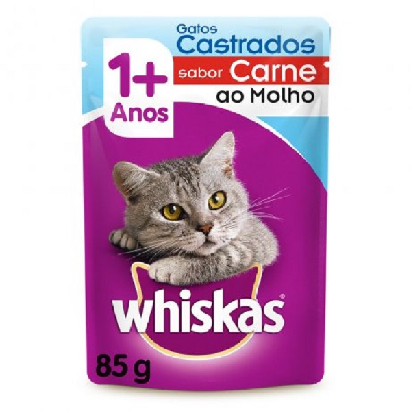 WHISKAS SACHE CARNE CASTRADO