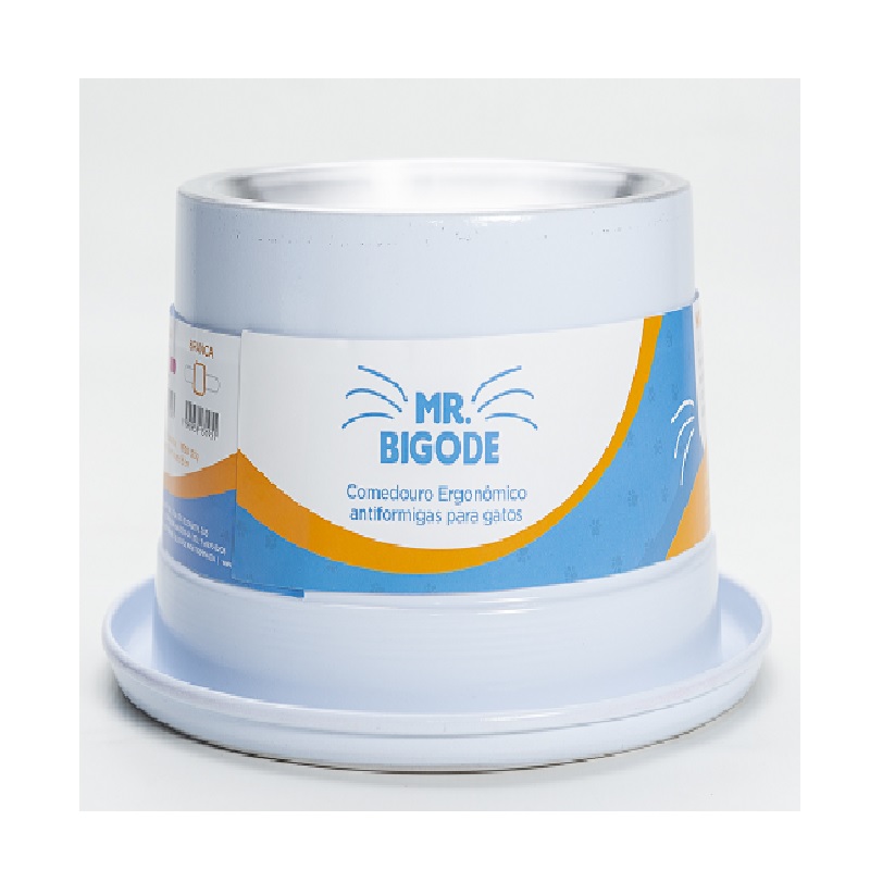 COMEDOURO ANTIFORMIGA PARA GATOS MR. BIGODE JNIOR BRANCO 140ML