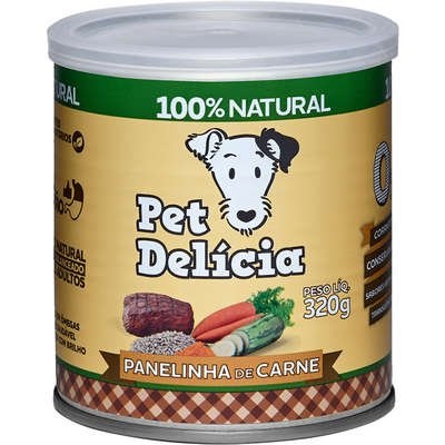 LATA PET DELICIA PANELINHA DE CARNE 320 GRAMAS